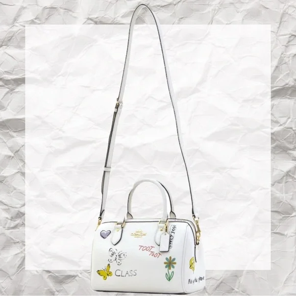 COACH Rowan Satchel Bag With Sketch Print NWT! - Picture 4 of 7